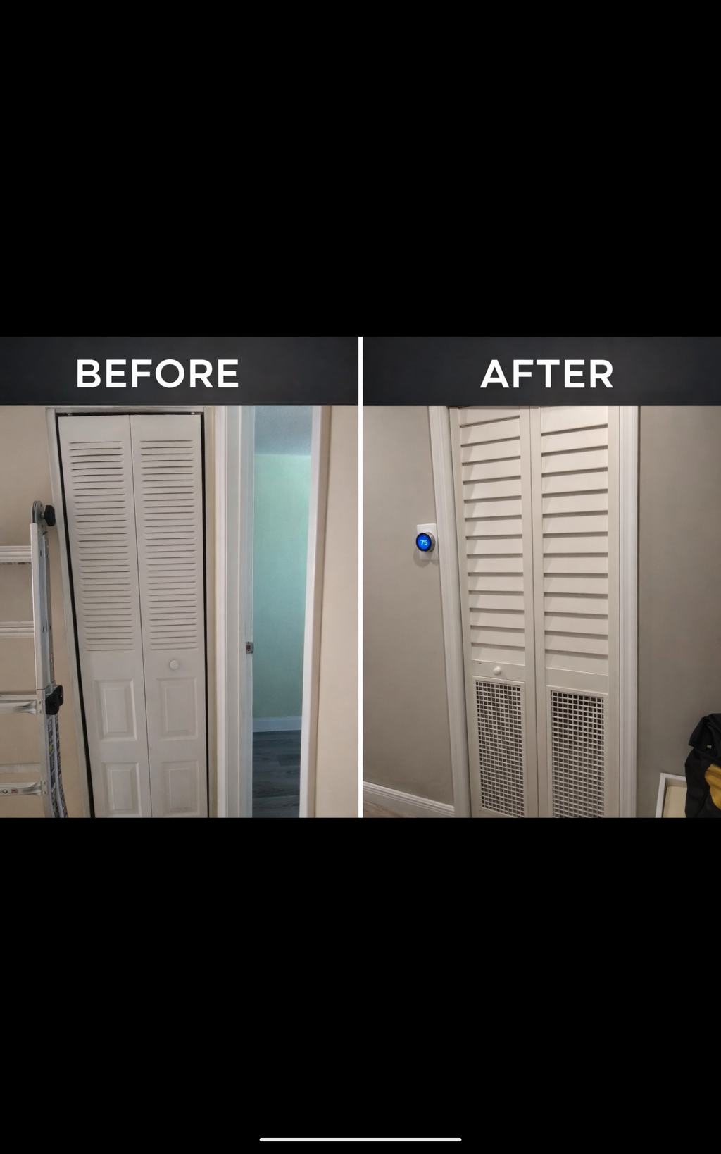 High Flow HVAC Closet Door – Bifold Louver Design (80” Height)